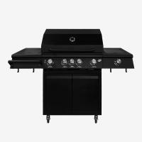 Газовый гриль B-Fire Bizon Premium 4 (2 столика + тележка 70 см.), черный