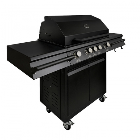 Газовый гриль B-Fire Bizon 4 (2 столика + тележка 70 см.), черный