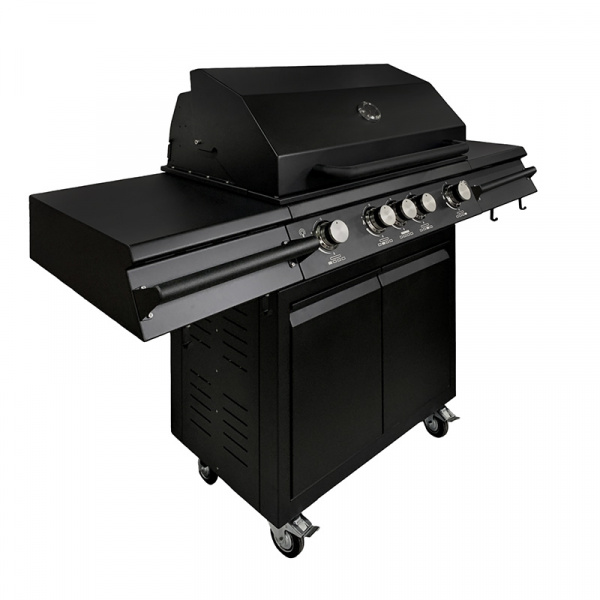 Газовый гриль B-Fire Bizon 4 (2 столика + тележка 70 см.), черный
