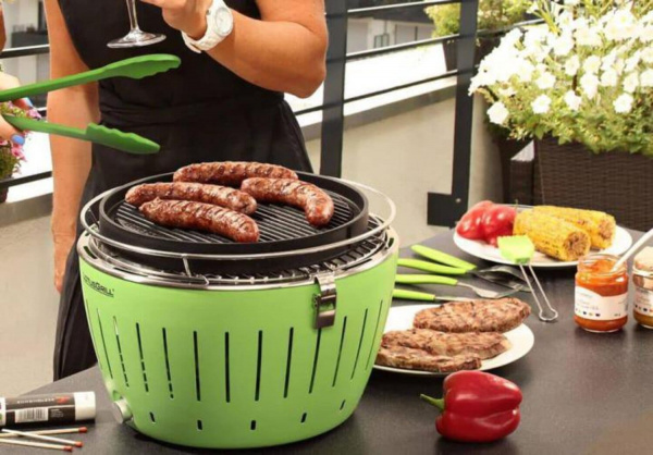 Угольный гриль Lotus Grill 34 см зеленое яблоко
