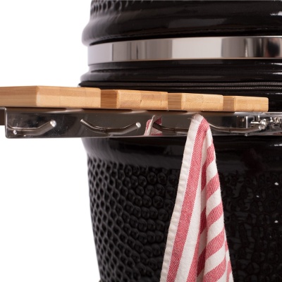 Керамический угольный гриль YAKINIKU Medium Compleet KAMADO с ножками на колесах и боковыми столиками BBQRU