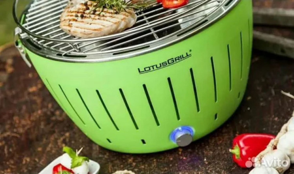 Угольный гриль Lotus Grill 34 см зеленое яблоко